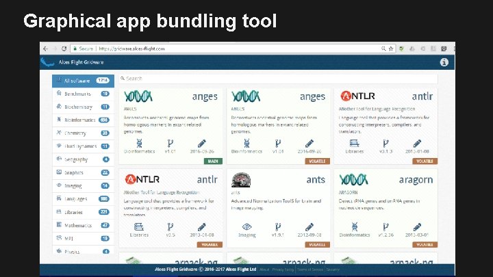 Graphical app bundling tool 