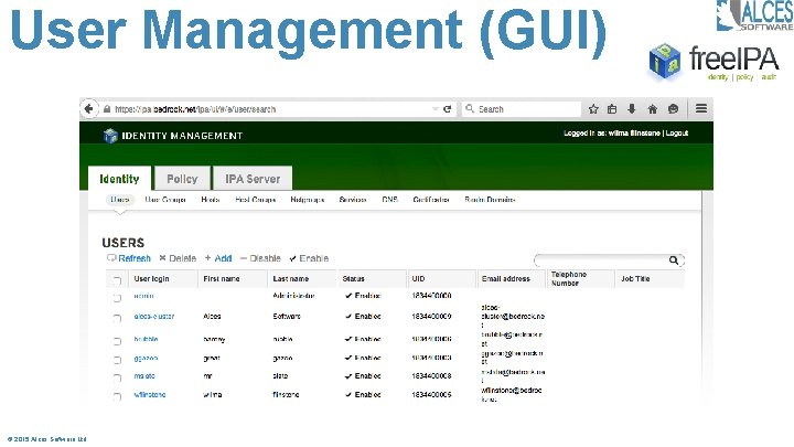 User Management (GUI) © 2015 Alces Software Ltd 47 