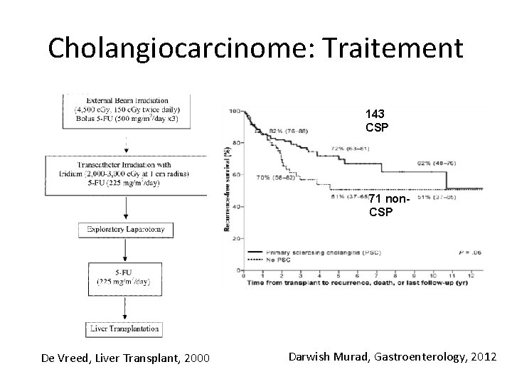 Cholangiocarcinome: Traitement 143 CSP 71 non. CSP De Vreed, Liver Transplant, 2000 Darwish Murad,