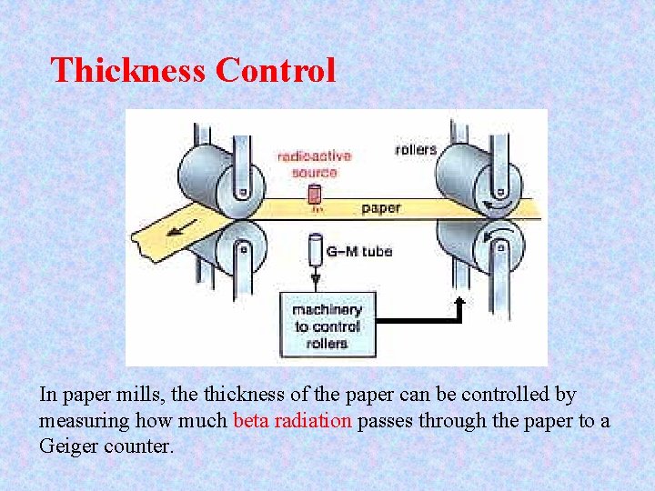 Thickness Control In paper mills, the thickness of the paper can be controlled by Thickness Control In paper mills, the thickness of the paper can be controlled by