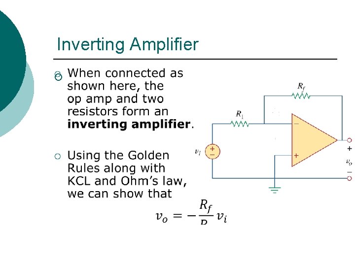 Inverting Amplifier ¡ 