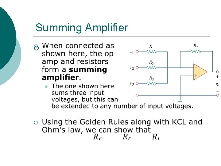 Summing Amplifier ¡ 