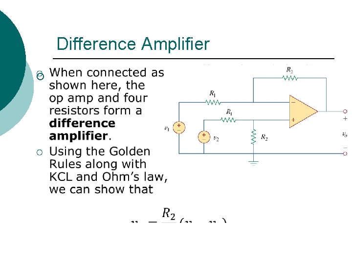 Difference Amplifier ¡ 