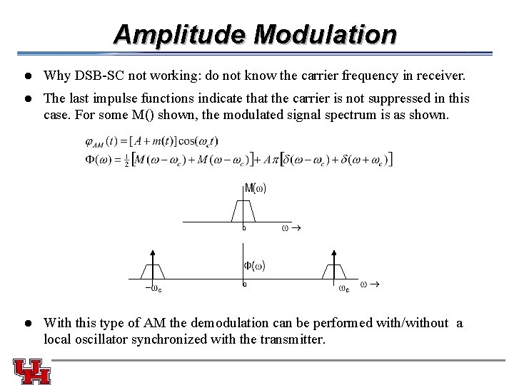 Amplitude Modulation l Why DSB-SC not working: do not know the carrier frequency in