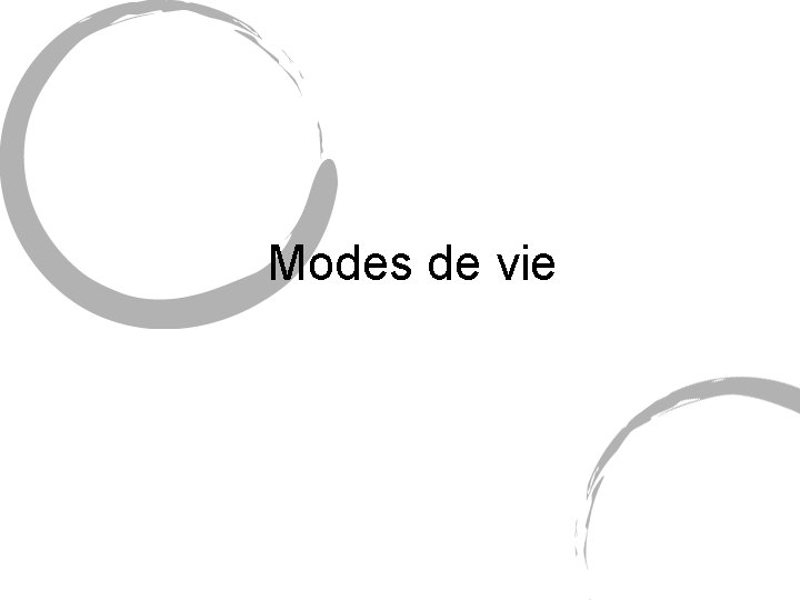 Modes de vie Modes de vie