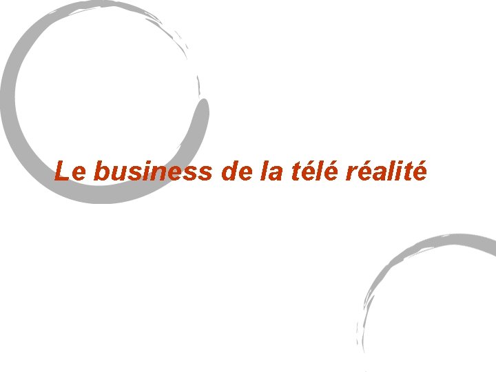 Le business de la télé réalité Le business de la télé réalité