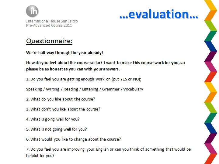 …evaluation… 