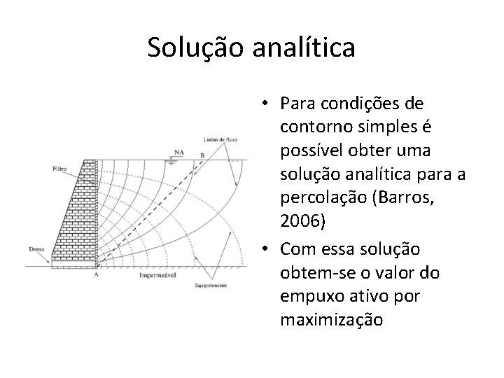 Solução analítica • Para condições de contorno simples é possível obter uma solução analítica