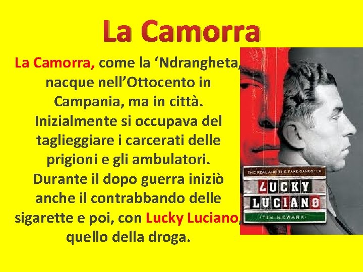 La Camorra, come la ‘Ndrangheta, nacque nell’Ottocento in Campania, ma in città. Inizialmente si