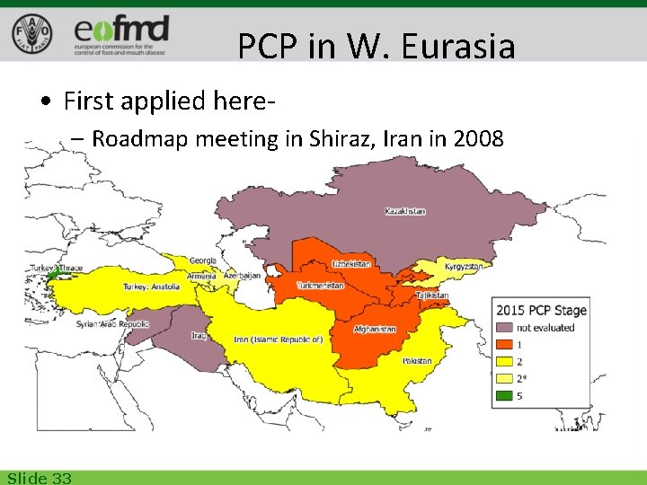 PCP in W. Eurasia • First applied here– Roadmap meeting in Shiraz, Iran in