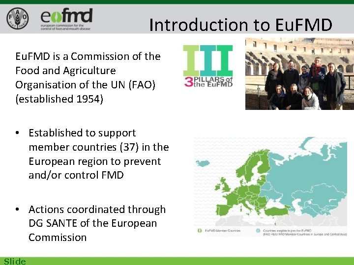 Introduction to Eu. FMD is a Commission of the Food and Agriculture Organisation of