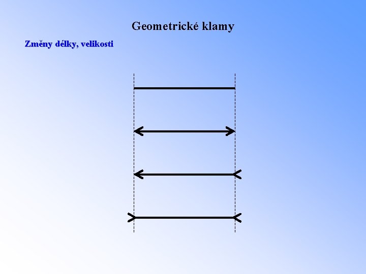 Geometrické klamy Změny délky, velikosti 