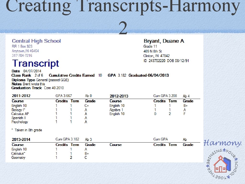 Creating Transcripts-Harmony 2 Creating Transcripts-Harmony 2