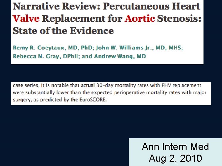 Ann Intern Med Aug 2, 2010 