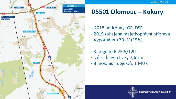 www. rsd. cz D 5501 Olomouc – Kokory - 2018 podrobný IGP, DSP -
