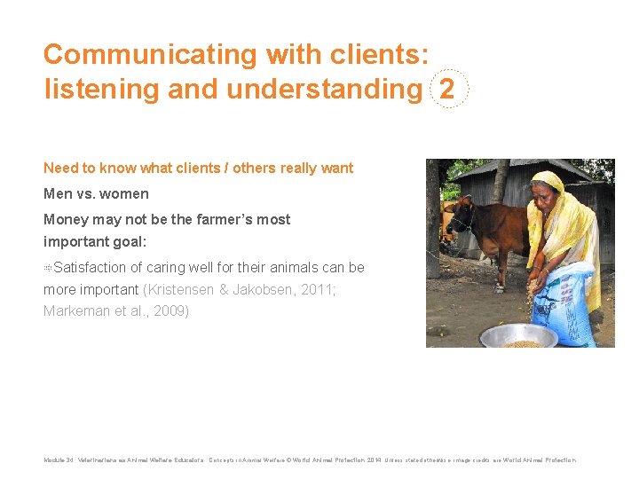 Communicating with clients: listening and understanding 2 Need to know what clients / others