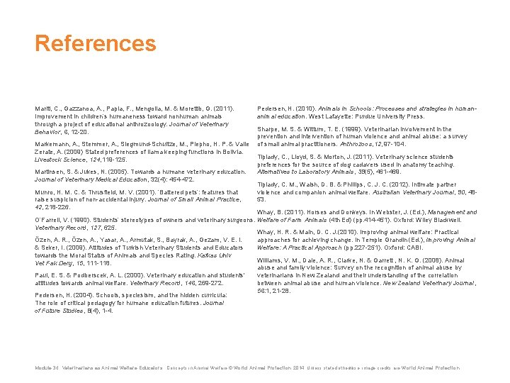 References Mariti, C. , Gazzanoa, A. , Papia, F. , Mengolia, M. & Morettib,