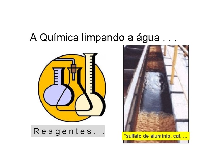  A Química limpando a água. . . R e a g e n