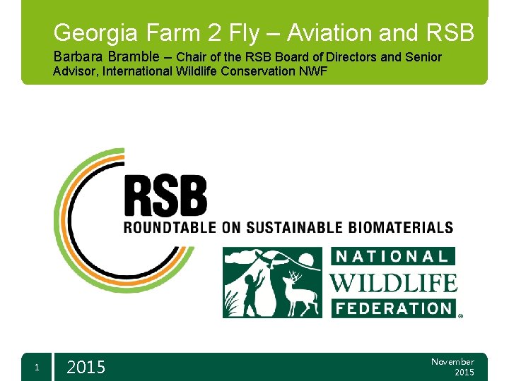 Georgia Farm 2 Fly – Aviation and RSB Barbara Bramble – Chair of the