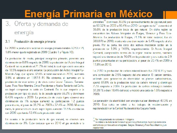 Energía Primaria en México 