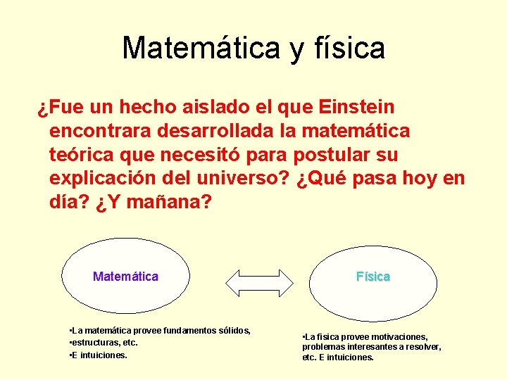 Matemática y física ¿Fue un hecho aislado el que Einstein encontrara desarrollada la matemática