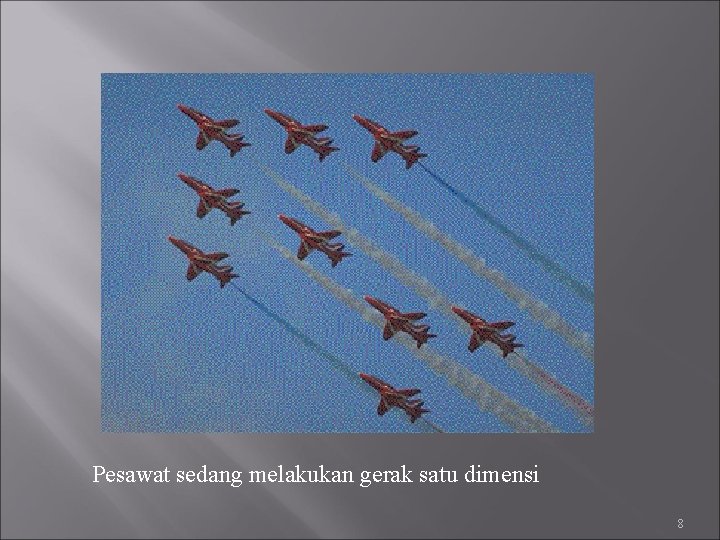 Pesawat sedang melakukan gerak satu dimensi 8 