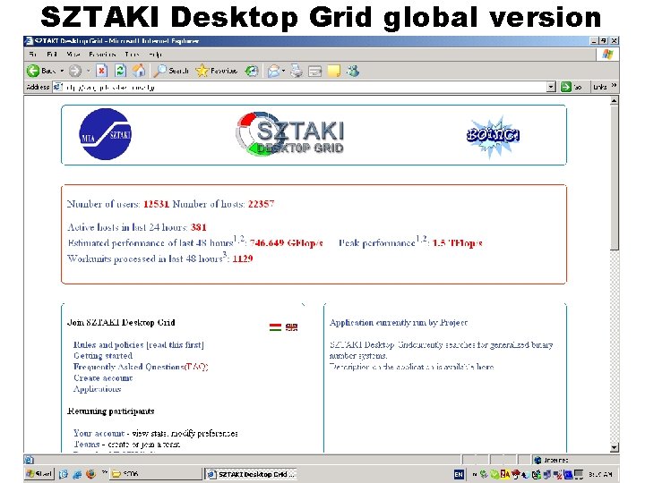 SZTAKI Desktop Grid global version 