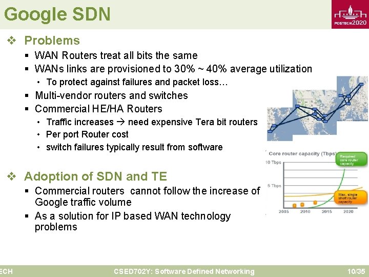 Google SDN v Problems § WAN Routers treat all bits the same § WANs