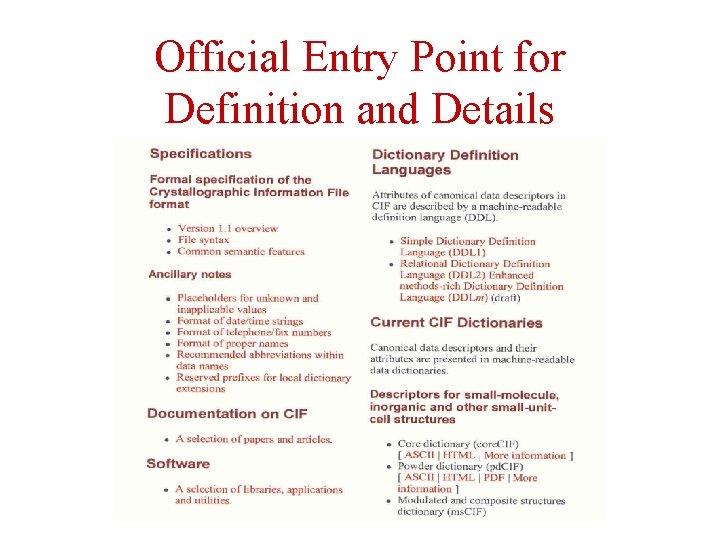 Official Entry Point for Definition and Details 