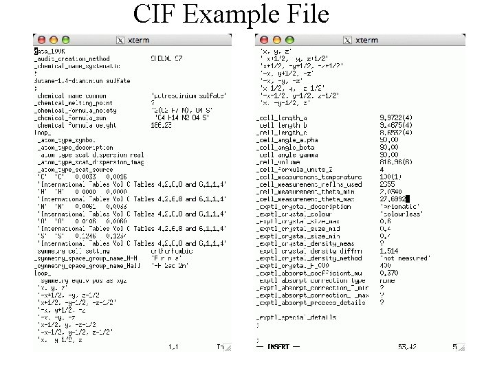 CIF Example File 