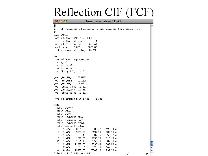 Reflection CIF (FCF) 
