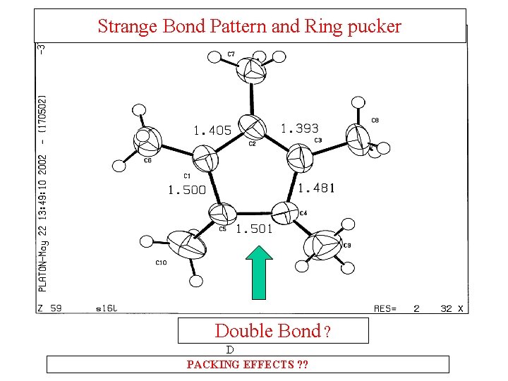 Strange Bond Pattern and Ring pucker D o D PACKING EFFECTS ? ? Double