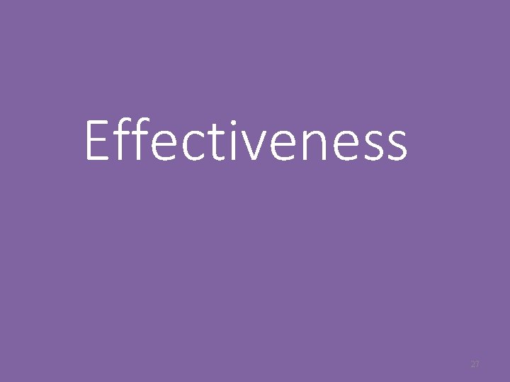 Effectiveness 27 