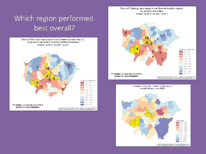 Which region performed best overall? 31 