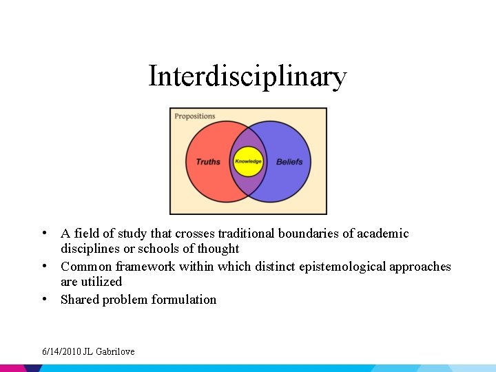 Interdisciplinary • A field of study that crosses traditional boundaries of academic disciplines or