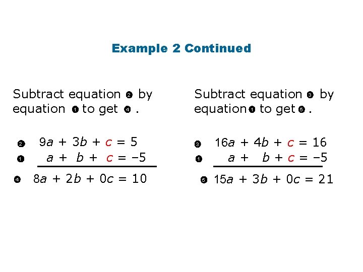 Example 2 Continued Subtract equation 1 to get 2 1 4 2 4 by.
