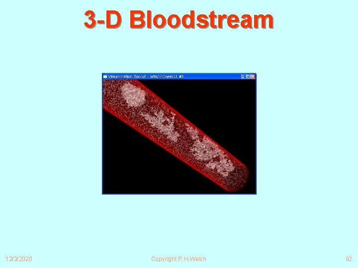 3 -D Bloodstream 12/3/2020 Copyright P. H. Welch 92 