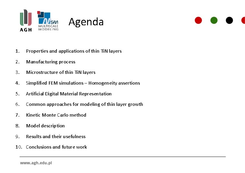 Agenda 1. Properties and applications of thin Ti. N layers 2. Manufacturing process 3.