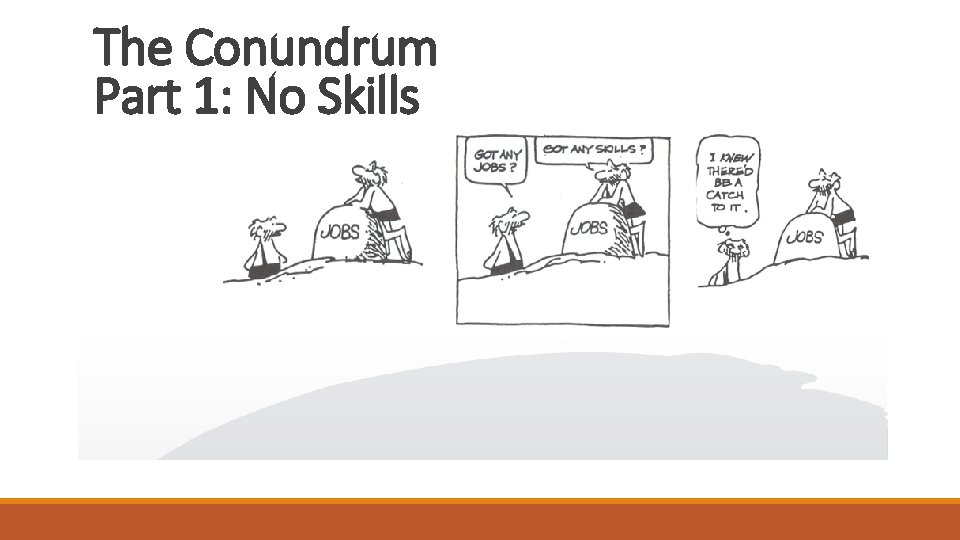 The Conundrum Part 1: No Skills 