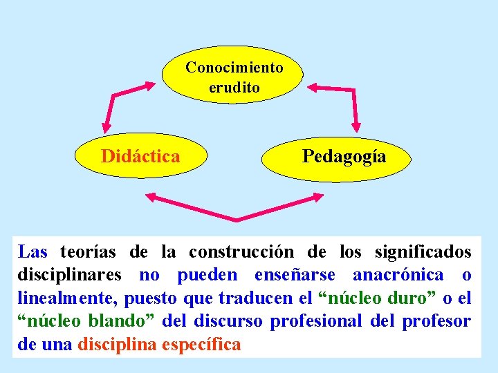 Conocimiento erudito Didáctica Pedagogía Las teorías de la construcción de los significados disciplinares no