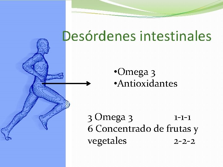 Desórdenes intestinales • Omega 3 • Antioxidantes 3 Omega 3 1 -1 -1 6