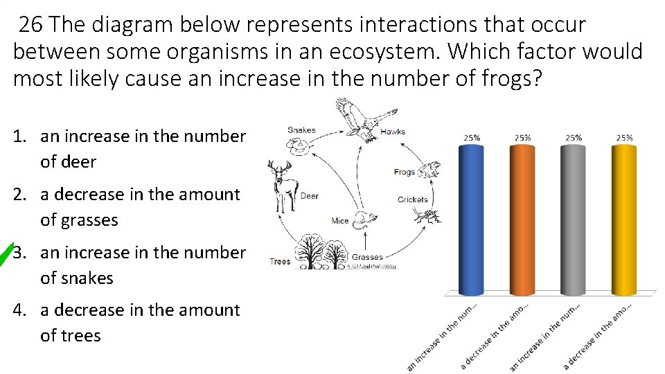 26 The diagram below represents interactions that occur between some organisms in an ecosystem.