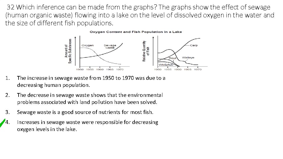 32 Which inference can be made from the graphs? The graphs show the effect