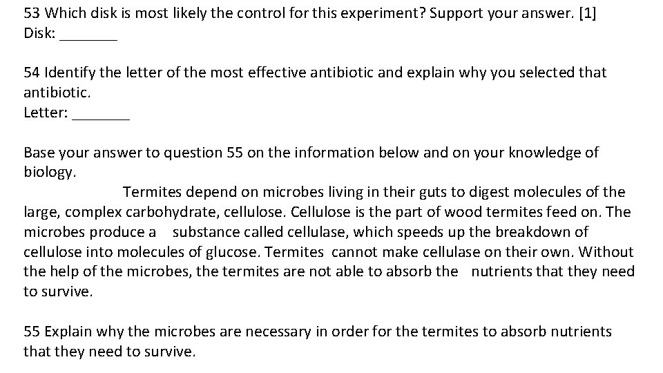 53 Which disk is most likely the control for this experiment? Support your answer.