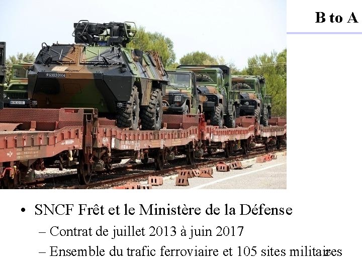 B to A • SNCF Frêt et le Ministère de la Défense – Contrat