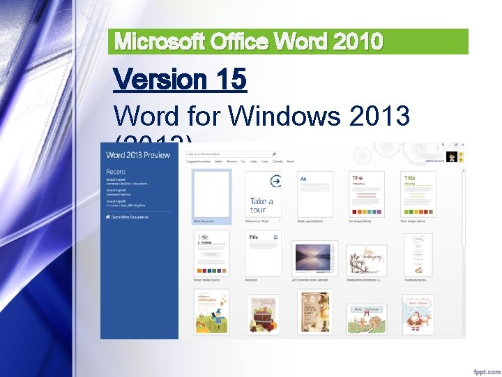 Microsoft Office Word 2010 Version 15 Word for Windows 2013 (2013) 