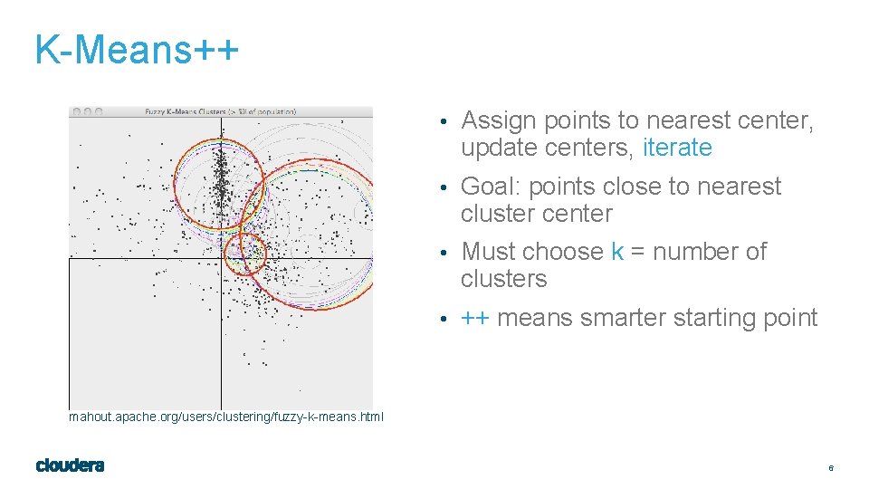 K-Means++ • Assign points to nearest center, update centers, iterate • Goal: points close