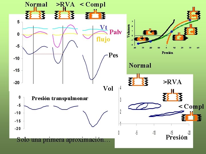 >RVA < Compl Vt Palv flujo Volumen Normal Presión Pes Normal Vol >RVA Presión