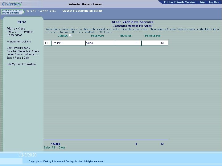 12/3/2020 Copyright © 2003 by Educational Testing Service. All rights reserved. 