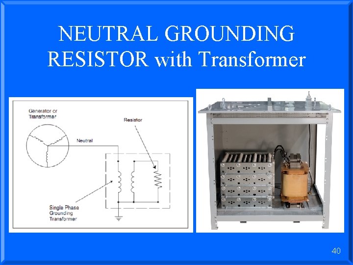 NEUTRAL GROUNDING RESISTOR with Transformer 40 